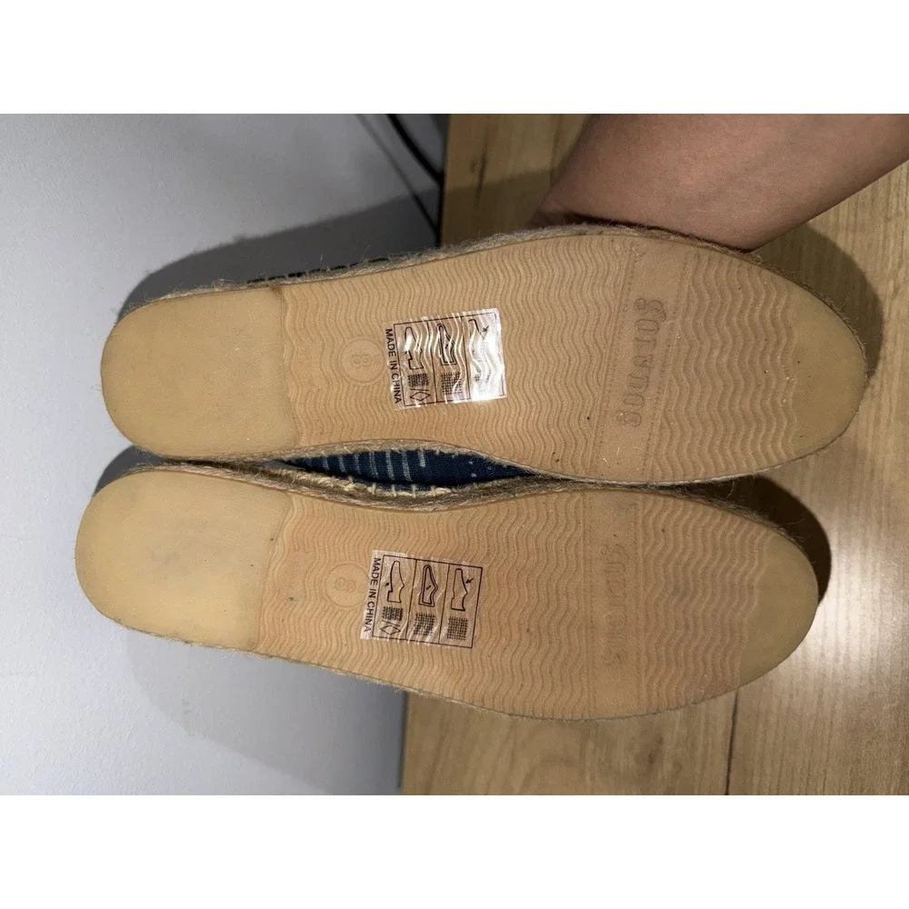 Soludos Women's‎ Espadrille Flats Blue Denim Patchwork Slip-On Size 8 EUR 38.5 Z